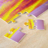 ピンクがかった紫のオレンジ色の黄金色の空 ジグソーパズル (側面)