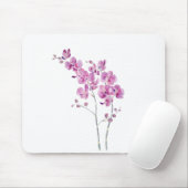 ピンクがかった紫の蘭の花の水色とインク マウスパッド (マウス)