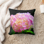 ピンクがかった紫色のオレンジアジサイ クッション (ブランケット)