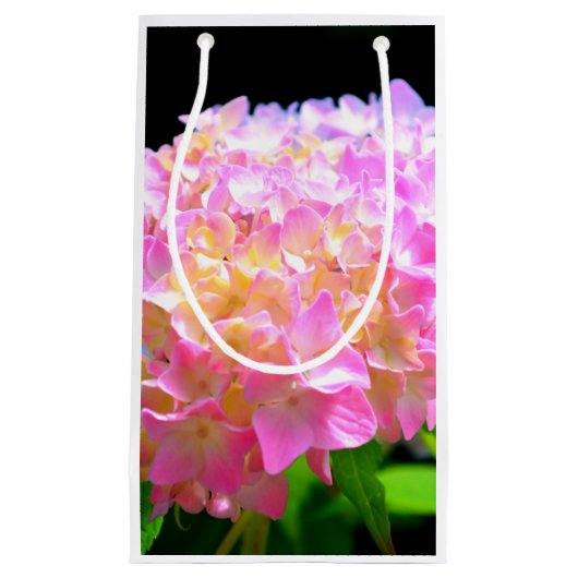 ピンクがかった紫色のオレンジアジサイ スモールペーパーバッグ (正面)