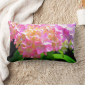 ピンクがかった紫色のオレンジアジサイ ランバークッション (ブランケット)