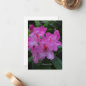 ピンクがかった紫色のロドデンドロン ノートカード (正面/裏面インサイチュ)