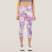 ピンクがかった紫色の美しい花 カプリレギンス (正面)