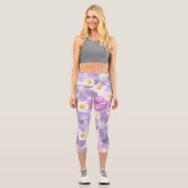 ピンクがかった紫色の美しい花 カプリレギンス (正面)