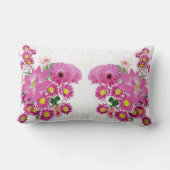 ピンクがかった紫色の花コージーピロー ランバークッション (裏面)