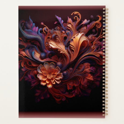 ピンクがかった色の宇宙の花 プランナー手帳 (裏面)