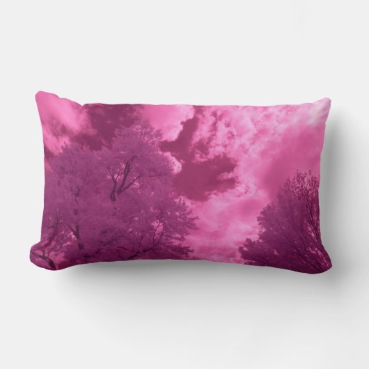 ピンクがかった色調の赤外線雲 ランバークッション (正面)