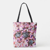 ピンクがかった花弁のような形に囲まれた六角形 トートバッグ (裏面)