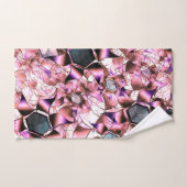 ピンクがかった花弁のような形に囲まれた六角形 バスタオルセット (ハンドタオル)