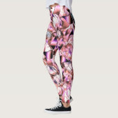 ピンクがかった花弁のような形に囲まれた六角形 レギンス (左)