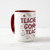 ピンクがかわいい先生Tシャツ Teachers Gonna Teach マグカップ (正面左)