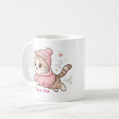 ピンクがかわいい コーヒーマグカップ (正面左)