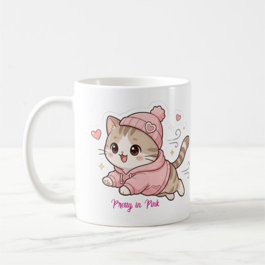 ピンクがかわいい コーヒーマグカップ (左)