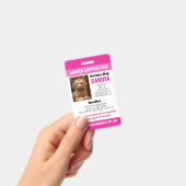 ピンクがん支援犬ロゴQRコード写真ID バッジ (手持ち)