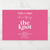 ピンクがショット彼女が結んでいるノットバチェロレッテ リキュールボトルラベル (シングルラベル)