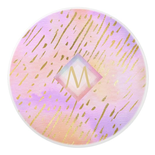 ピンクが大好きな女の子への贈り物|過去記事金ゴールド セラミックノブ (正面)