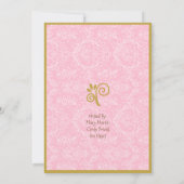 ピンクが本の赤ちゃんシャワーを持ってくる 招待状 (裏面)