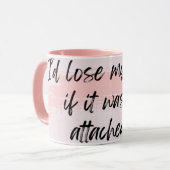 ピンクが頭のマグを失う マグカップ (正面左)