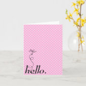 ピンクきらきら光るデイジーこんにちは カード (黄色い花)