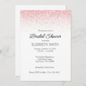 ピンクきらびやかなブライダルシャワー招待テンプレート 招待状 (正面/裏面)