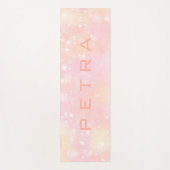 ピンクきらめくと桃の背景 ヨガマット (正面)