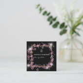 ピンクきらめくと金ゴールドのシャボン玉美しいサロン スクエア名刺 (スタンド正面)