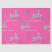 ピンクきらめくのクリスマスにダイヤモンドのトナカイ 薄葉紙 (正面)