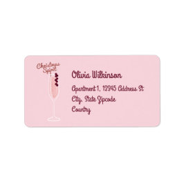 ピンクきらめくのクリスマス ラベル