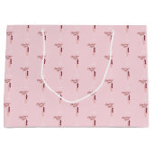 ピンクきらめくのクリスマス ラージペーパーバッグ (正面)