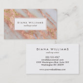 ピンクきらめくの大理石抽象芸術メイクアップアーティスト 名刺 (正面/裏面)