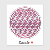 ピンクきらめくの神聖な幾何学の花 シール (シート)