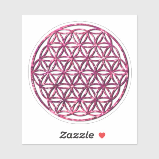 ピンクきらめくの神聖な幾何学の花 シール (シート)