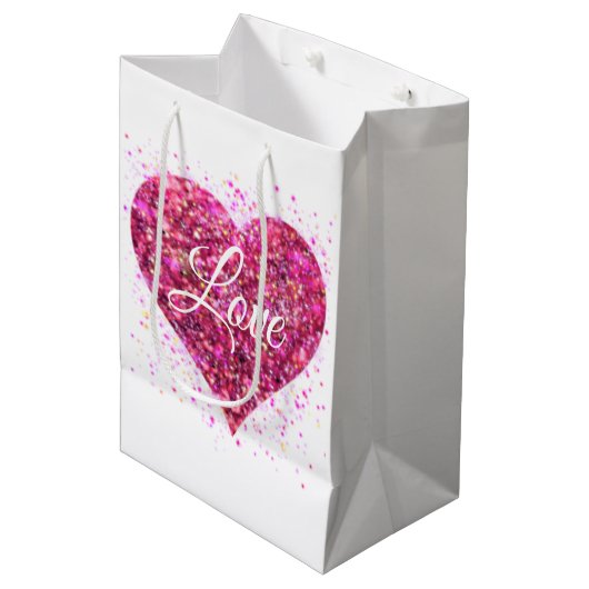 ピンクきらめくの続編、ラブグラフィティバレンタイン ミディアムペーパーバッグ (正面アングル)