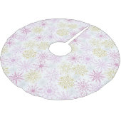 ピンクきらめくの雪片ブラシ仕上げポリエステルの木S ブラッシュドポリエステルツリースカート (アングル)