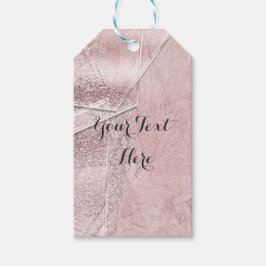 ピンクきらめくクリスタルガラスグラムデザイナースタイル ギフトタグ