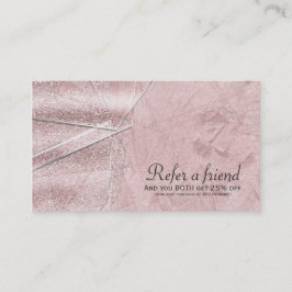 ピンクきらめくクリスタルグラムサロン友人を参照 紹介カード