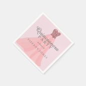 ピンクきらめくグリッターガウンキンセアニェラパーティー スタンダードカクテルナプキン (角)