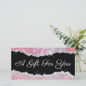ピンクきらめくグリッターギフト券 (スタンド正面)