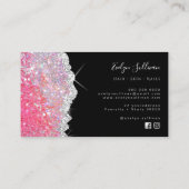ピンクきらめくグリッターテクスチャ名刺 名刺 (裏面)