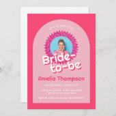 ピンクきらめくグリッターブライダルシャワーバチェロレッテ 招待状 (正面/裏面)