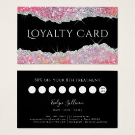 ピンクきらめくグリッターロイヤリティカード