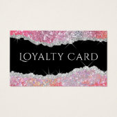 ピンクきらめくグリッターロイヤリティカード (正面)