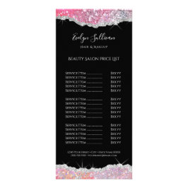 ピンクきらめくグリッター価格表ラックカード ラックカード