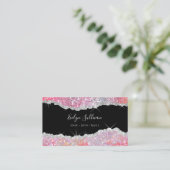 ピンクきらめくグリッター名刺 名刺 (スタンド正面)