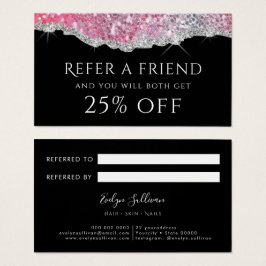 ピンクきらめくグリッター紹介カード