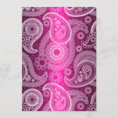 ピンクきらめくサテンホワイトレースペイズリーメニューカード メニュー (裏面)