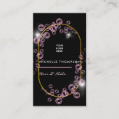 ピンクきらめくシャボン玉美しい業界 名刺 (正面)