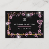 ピンクきらめくシャボン玉美しい業界 名刺 (正面)