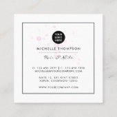 ピンクきらめくソープバブル美しいサロンスクエアブ スクエア名刺 (裏面)