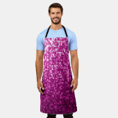 ピンクきらめく、シルバー、ブラック・シークイン エプロン (着用した状態)